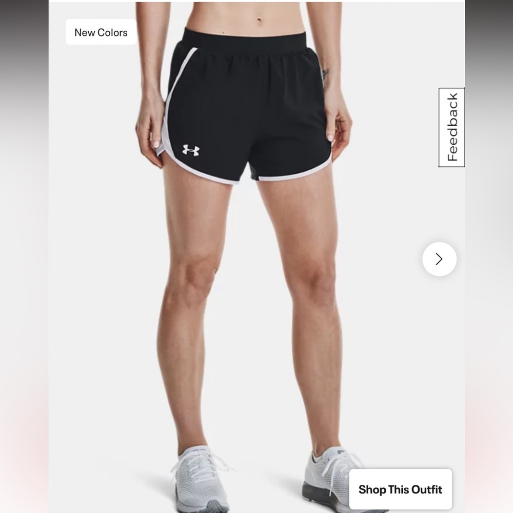 Under Armour Women's Black & White Fly by 2.0 Shorts XL